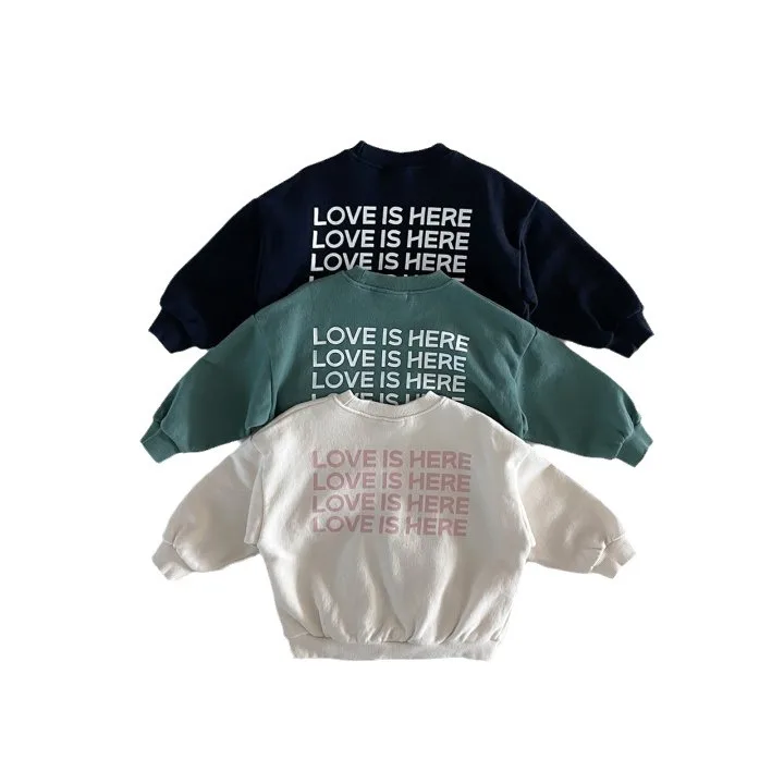 2024 Spring New Baby Long Sleeve Cotton Tops Toddler Boy Girl Letter Print Versatile Sweatshirt Children Loose Casual Pullover