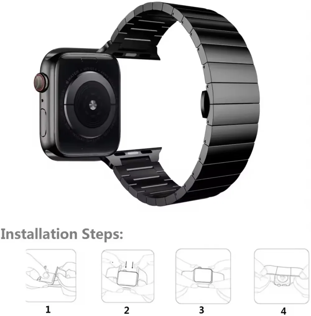 Pulseira de metal para apple watch ultra 2 49mm 10 42mm 46mm 9 8 7 45mm 41mm pulseira de liga de titânio para iwatch 6 5 4 se acessórios