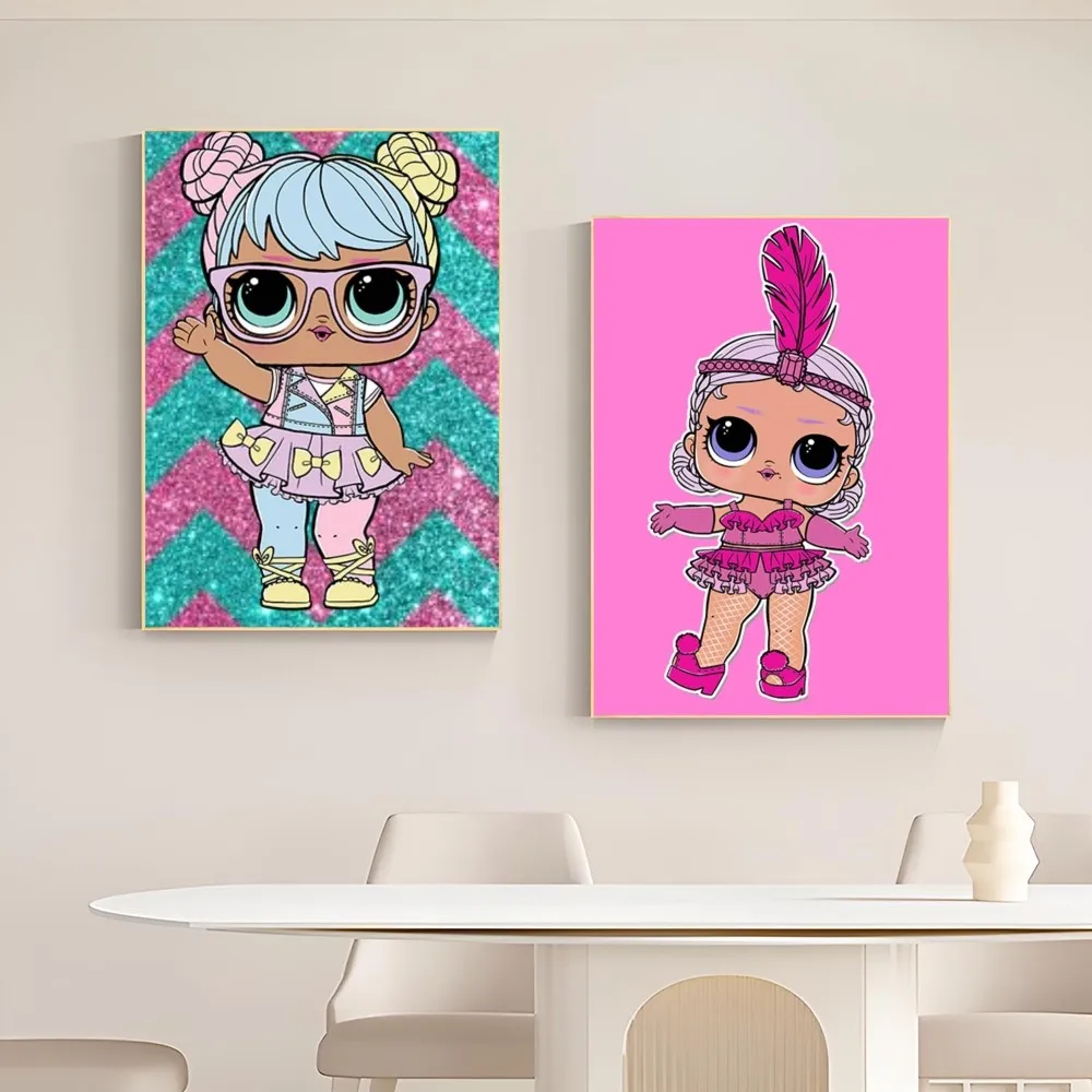 1pc Dolls L-LOLs Cute SURPRISE Poster Self-adhesive Art Poster Waterproof Paper Sticker Coffee House Bar Room Wall Decor