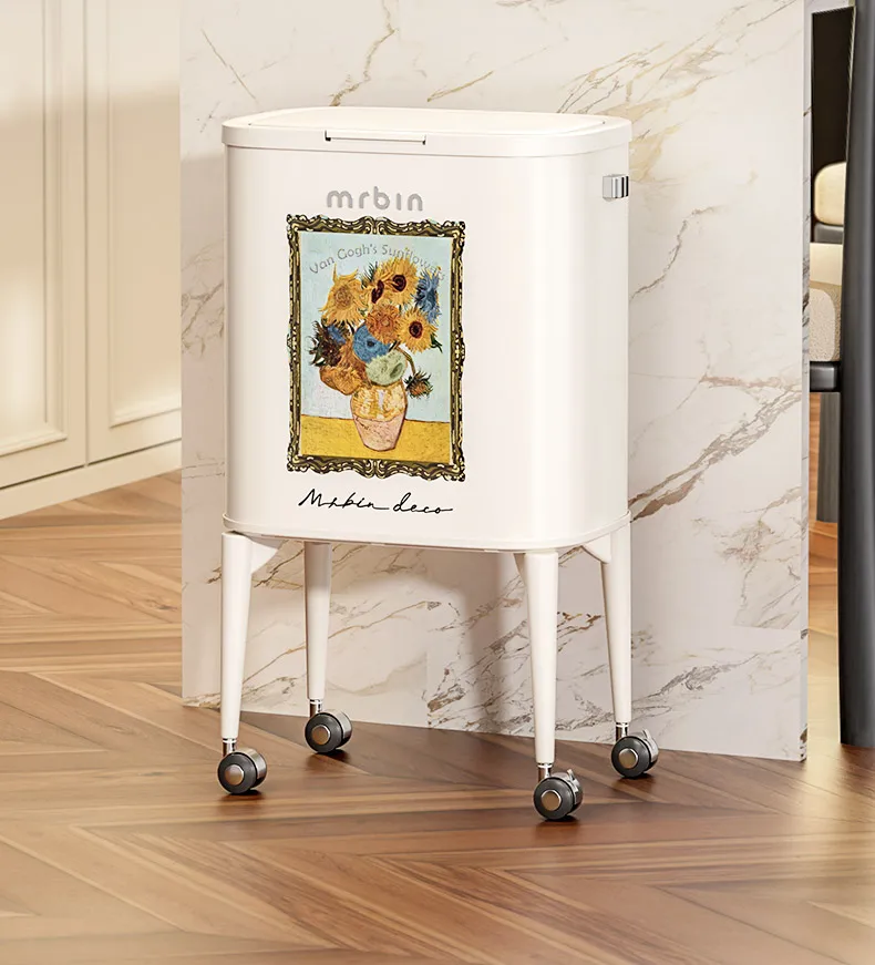 

Кухонный мусорный бак без изгиба на высоких ножках, ценный для домашнего использования, большая вместимость с колесами, подвижный контейнер для компоста Basurero De Cocina