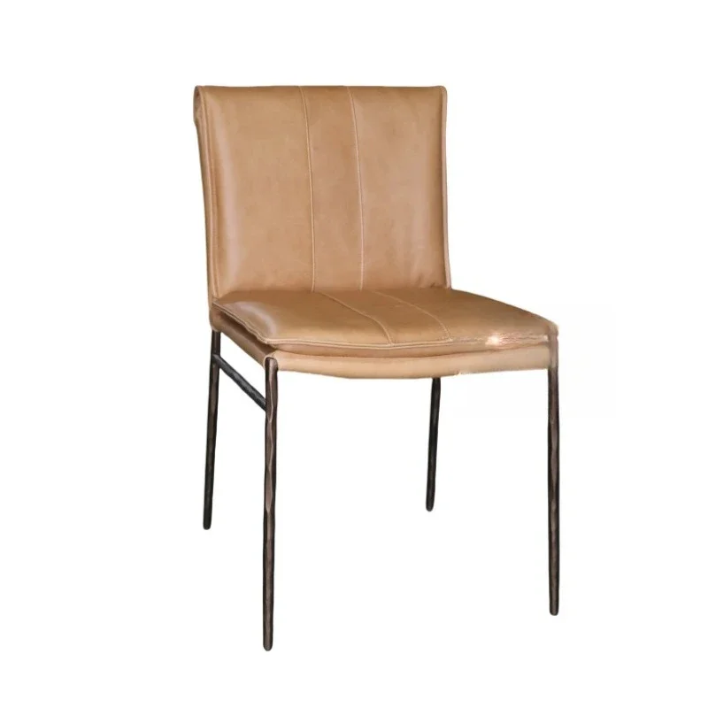 

Hair antique brown leather restaurant chair first layer cowhide