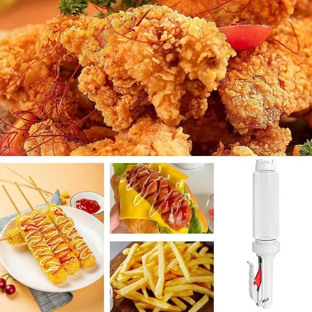 Enduring Plastic Sauce Squeezer 480ml Refillable Squeeze Bottle Portable Hanging Design Salad Dressing Bottle For Hamburger