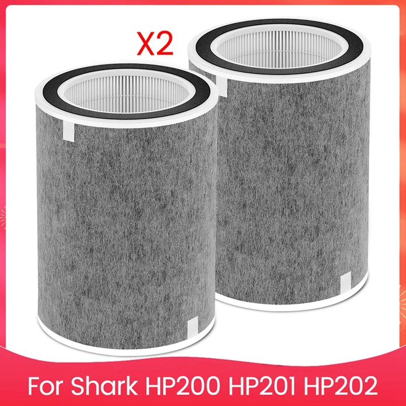 2PCS Filter  For Shark HP200 HP201 HP202 Air Purifier Accessories Replacement Parts 99.98% Efficiency