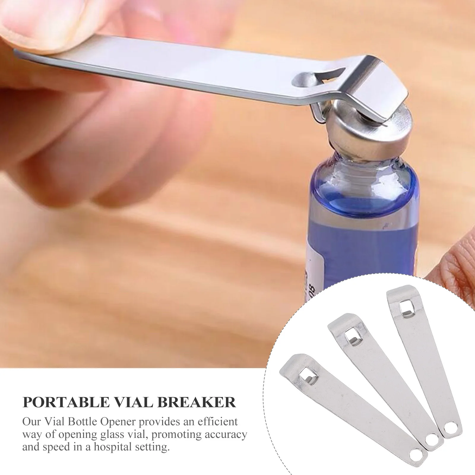 

3pcs Stainless Steel Vial Opener Portable Mini Bottle Breaker For Nurses Reusable Hospital Supply Vial Opening Tool