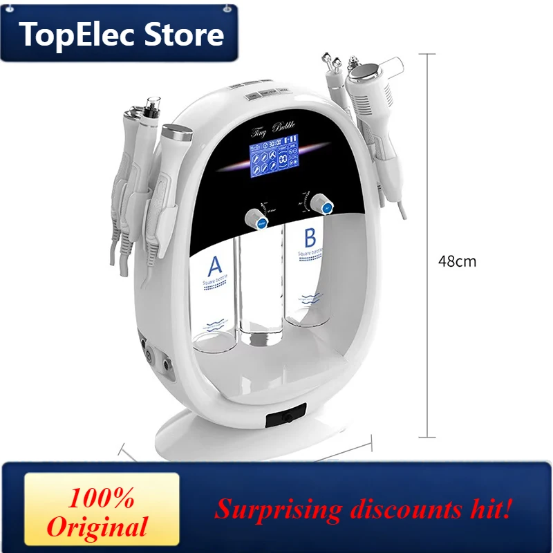 TopElec 6 in 1 Bubble Skin Tightening Hydro Aqua Peel Facial Water Dermabrasion Machine for Facial Skin Care