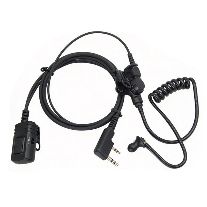 2-Pin Tactical Covert Acoustic Tube Earpiece Headset For Kenwood Puxing Wouxun Baofeng UV-5R Two Way Radio Noise Cancelling