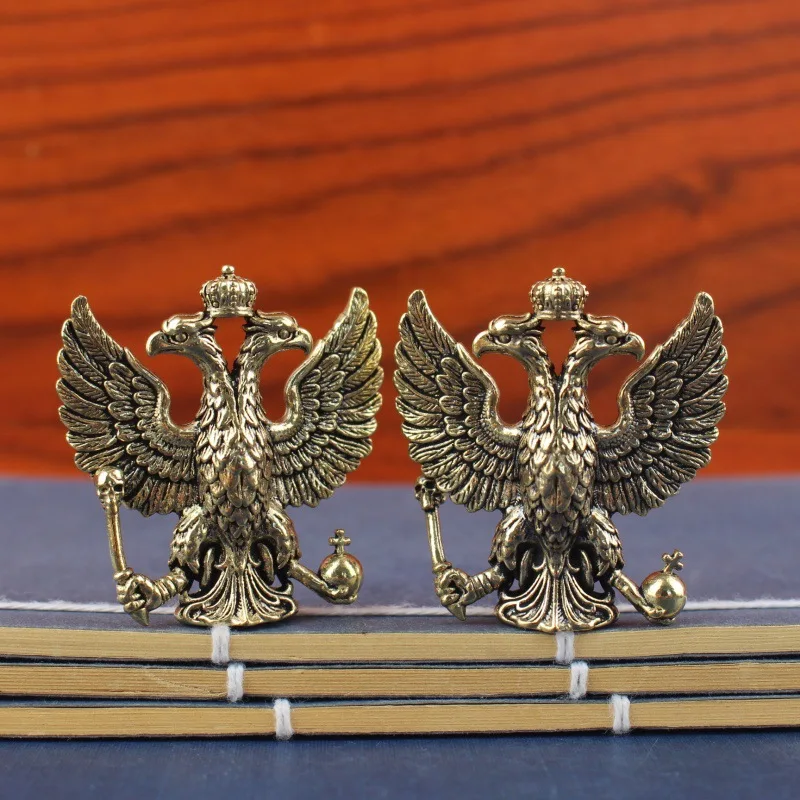 Russian Double-Headed Eagle Figurines Home Decor Statue Crafts Vintage Brass Ornament Phoenix Figurine