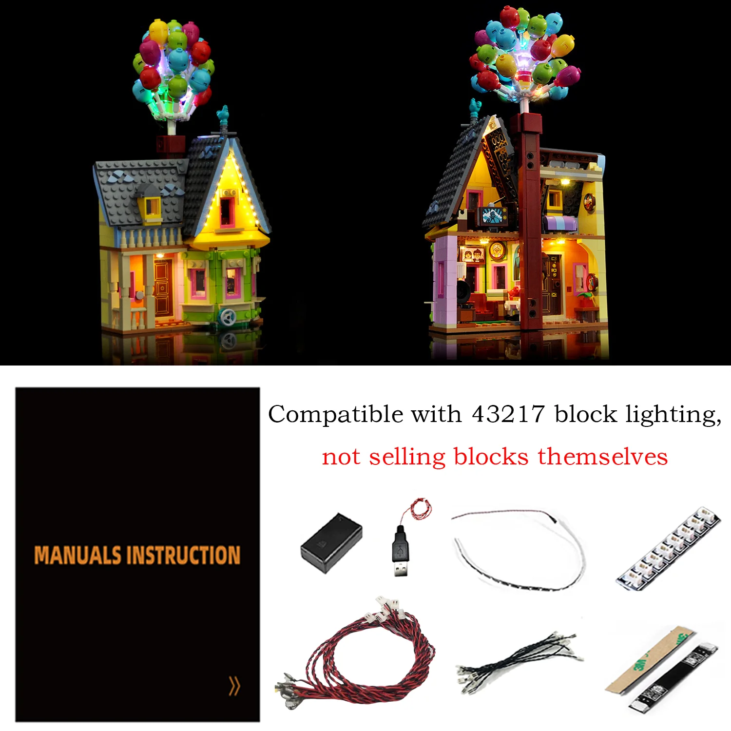 LYBMTWF LED Lighting Kit Compatible with Lego 43217 Disney and Pixar ’Up’ House Model (NOT Include The Model Bricks)