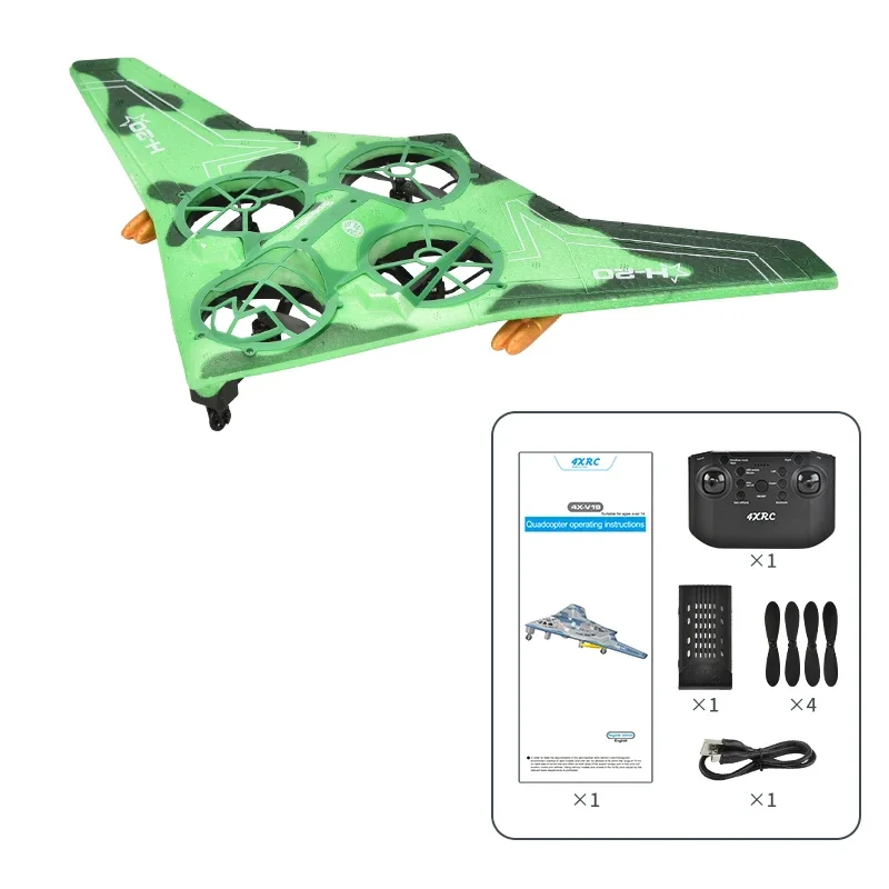 Rc Vliegtuig V19 330Mm Vleugel Spanwijdte Afstandsbediening Quadcopter Foam Vaste Vleugel Outdoor Rc Vliegtuig Vliegtuig Voor Volwassen Jongens Cadeau