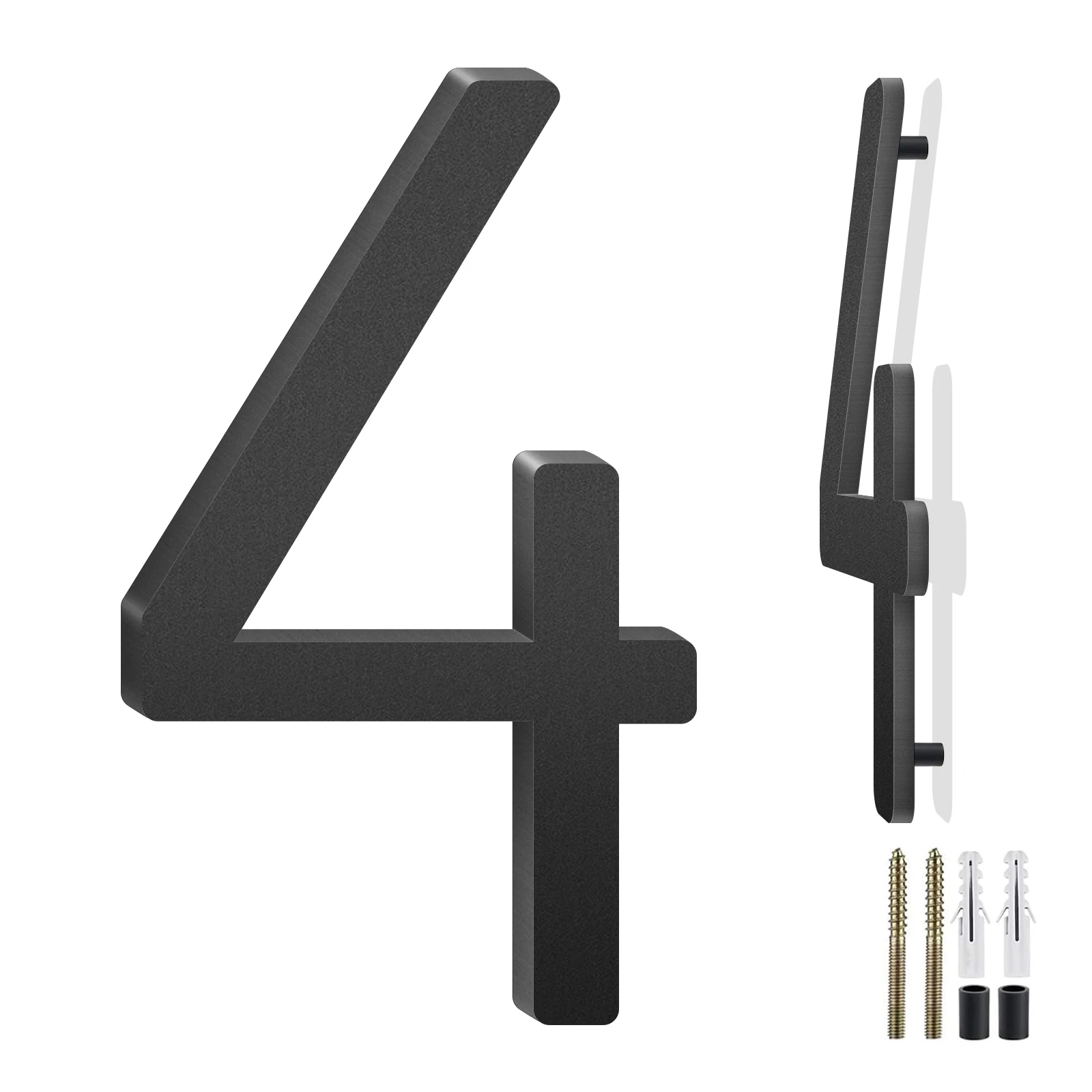 

12-28Inch Floating Aluminum House Address Numbers Letters, Modern House Numbers for Outside, Black Metal Door Address Lett