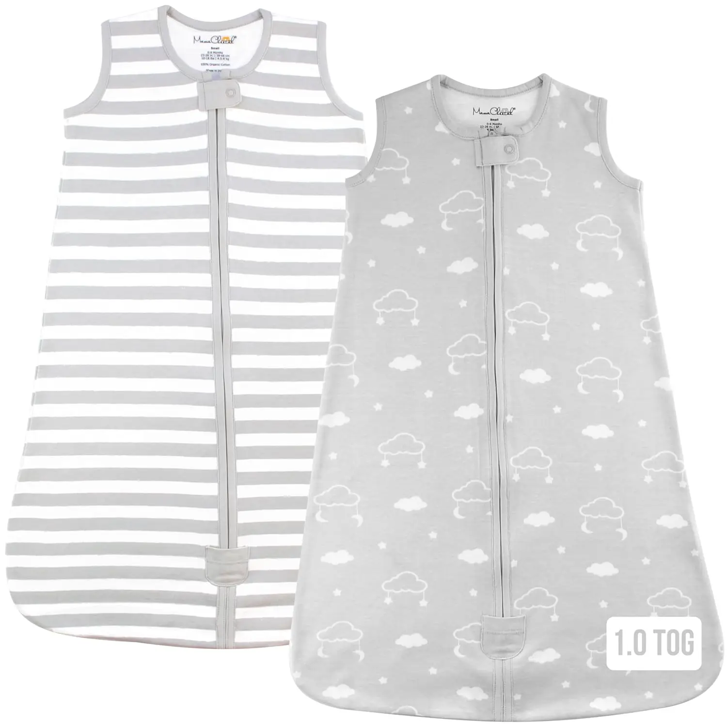 

Органический хлопковый спальный мешок для малышей с двусторонней молнией, всесезонное одеяло-кокон для новорожденных и детей дошкольного возраста, 2 штуки в упаковке