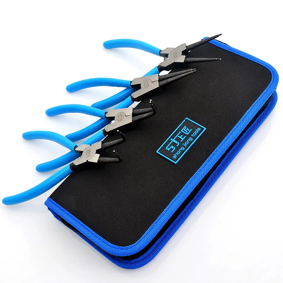 คีมหนีบสปริงแบบใช้ภายนอก, ข้องอหัวตรงแบบใช้ภายใน, คีมติดตั้งและถอดสปริง ชุด 4 ชิ้น