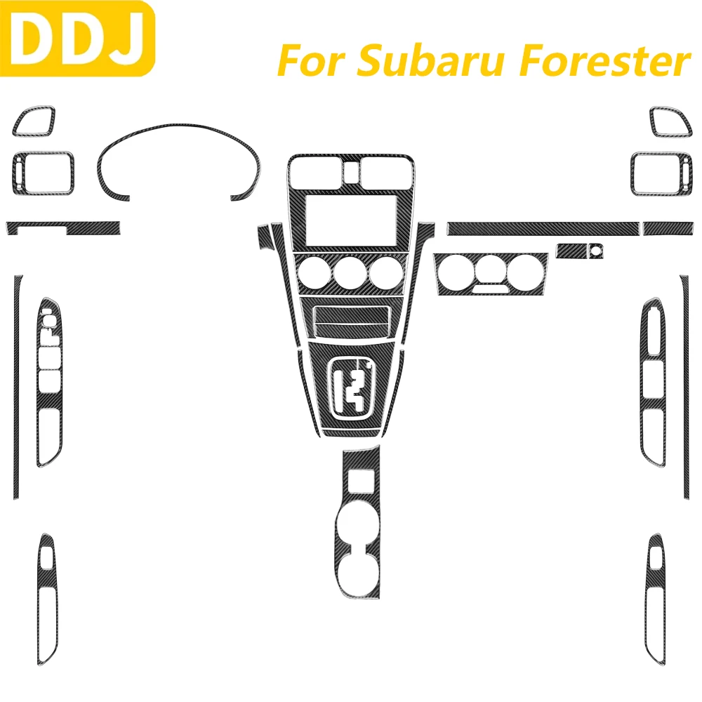 

For Subaru Forester 2005-2008 Carbon Fiber Center Console Gear Shift Dashboard Air Vent Panel Trim Set Car Accessories Sticker