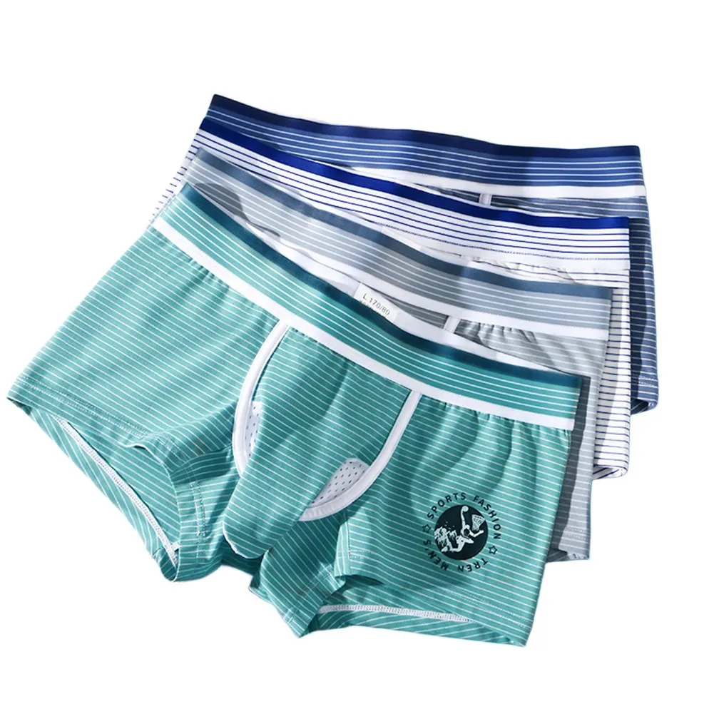 

Youth Men Casual Fashion Striped Boxers Shorts Breathable Elephant Trunk Underwear Plus Size 3XL Boxer Panties