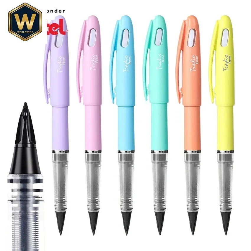 

1 шт. Японская гелевая ручка Pentel TRJ97, черная, для подписи, Tradio, большой объем, с наконечником-утконосом, для рисования линий, школьные канцелярские товары