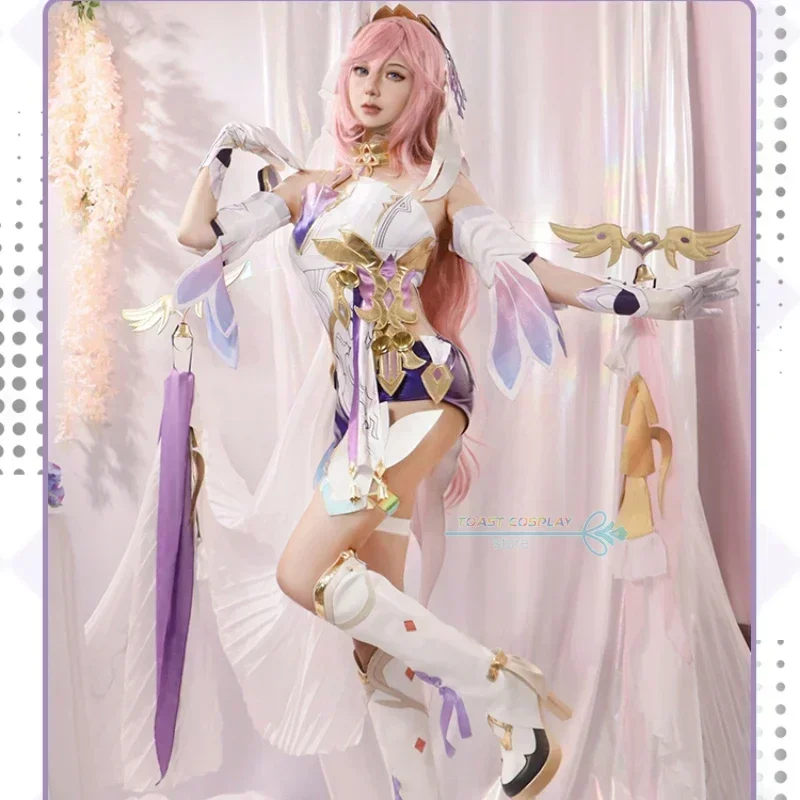 Honkai cosplay jogo honkai impacto 3: elysia herrscher do ego humano feminino cosplay traje peruca sapatos conjunto completo festa sexy ternos