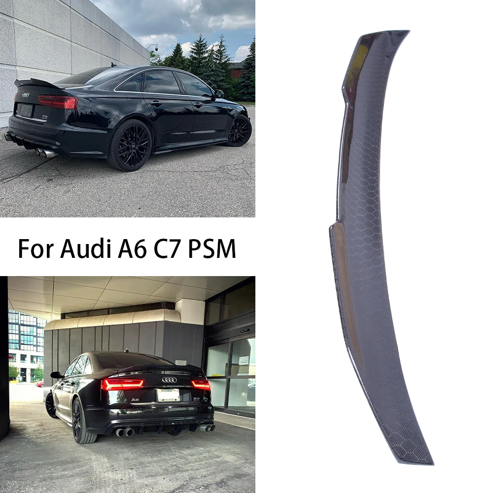 

For AUDI A6 C7 Sedan PSM Style Honeycomb carbon Fiber Rear Spoiler Trunk Wing 2012-2015
