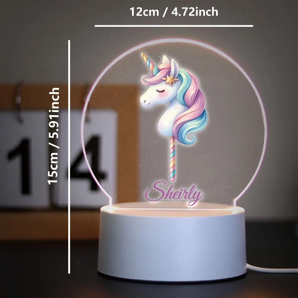 Cute Personalize Custom Name Unicorn Usb Atmosphere Table Lamp Usb Atmosphere Desk Lamp Usb Atmosphere Table Lamp