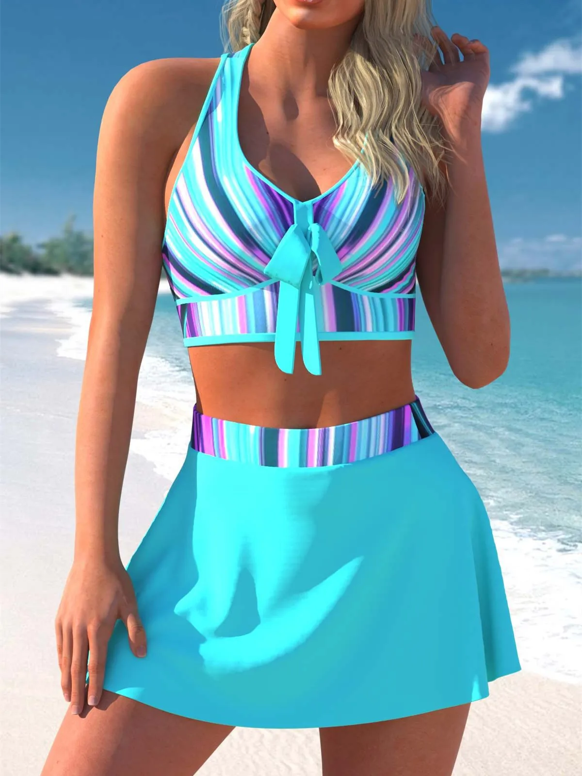 

Sexy Bikini Set Swimwear Woman 2024 Tankini Women Swimsuit Two-Piece Bathing Suit High Waist Beachwear Biquini Monokini