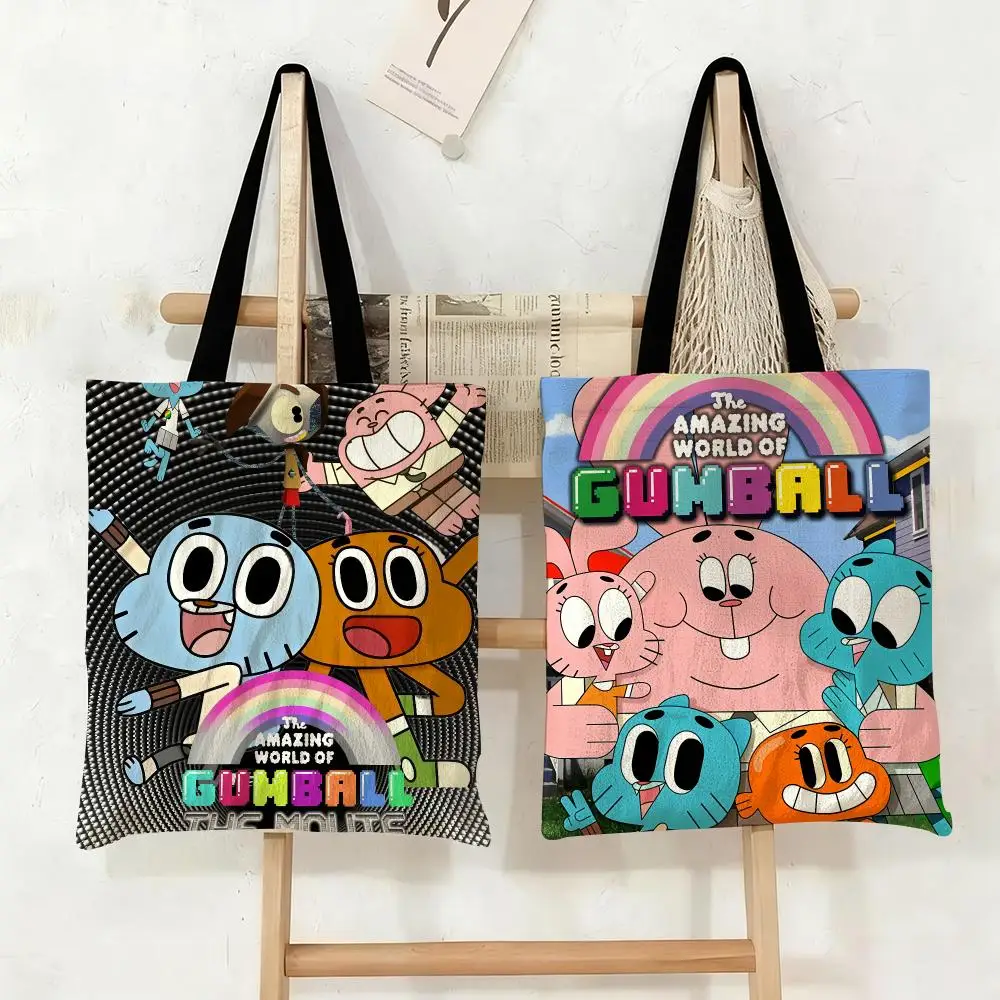 A-Amazing World Gumball Storage Bags Large Eco Friendly Capacity Canvas Shopping Bag Shoulder Handbag Daily Use