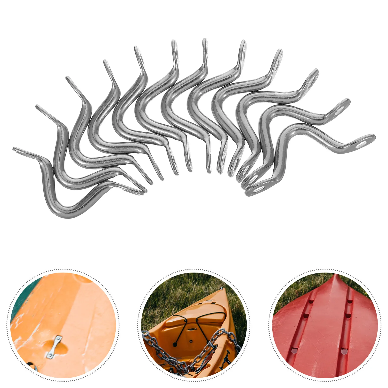 

12 Pcs Yacht Handle Kayak Eyelet Boat Accessory Handles Marine Parts Carry Eyelets Carrying Self-tapping