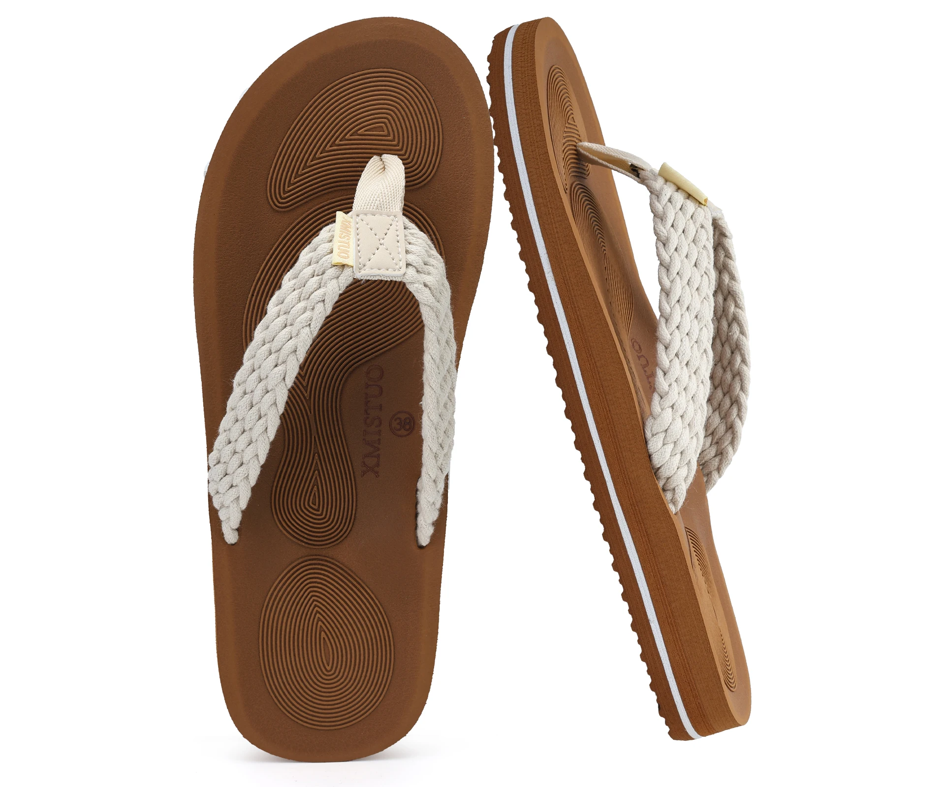 

Flip Flops for Women with Arch Support Comfortable Yoga Mat Cushion Thong Sandals Summer Beach Walking Slip On Indoor Outdoor