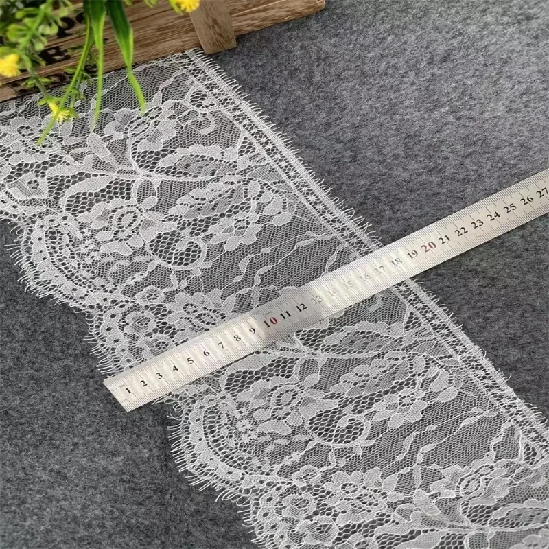 African lace fabric 2024 high quality 1yard eyelashes unilateral delicate handmade clothing accessories skirt curtain materiall