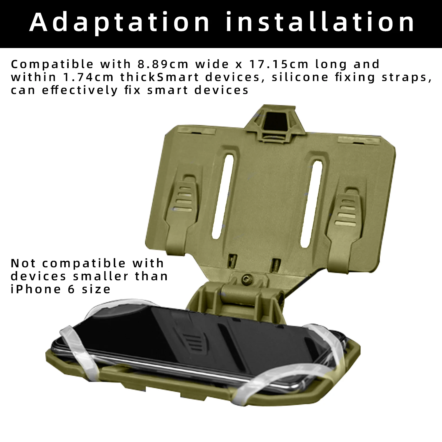 BOOIU Tactical MOLLE Folded Navigation Board Airsoft Mobile Phones Navigator Panel CS Hunting for Screen Size 4.7-6.7in