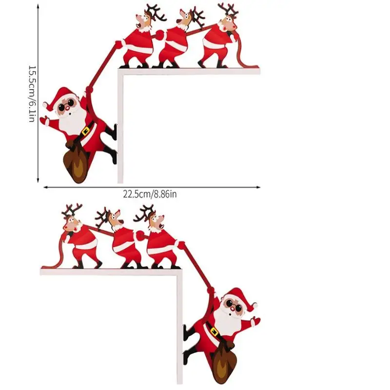 زينة عيد الميلاد الإبداعية عيد الميلاد إطار الباب قلادة الجدول ركن زينة زخرفية سانتا كلوز الأيائل زخرفة