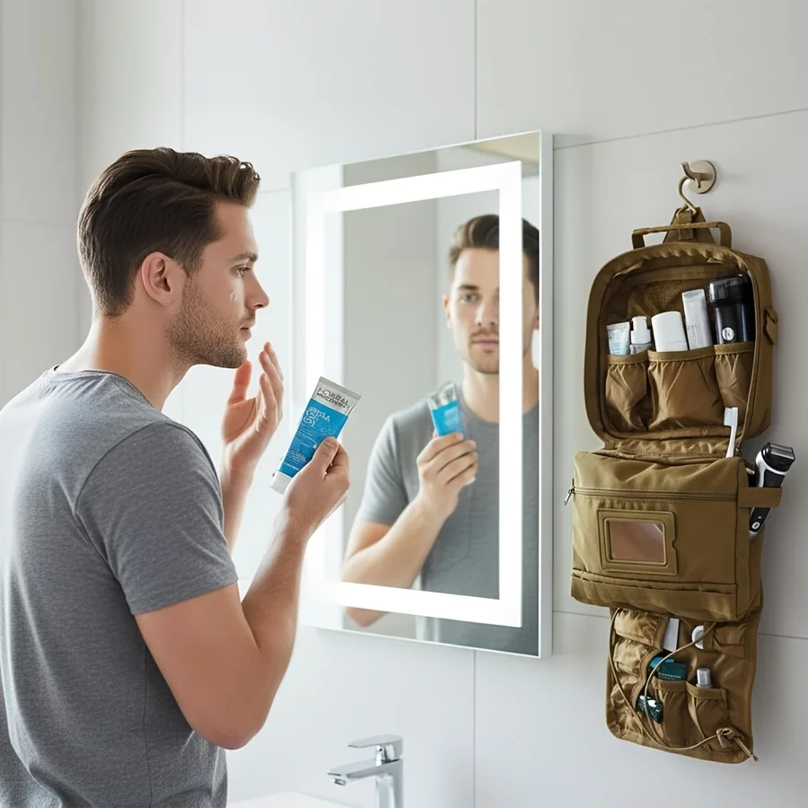 1-Piece Portable and Durable Toiletry Bag, Hanging Foldable Travel Military Bag, Multifunctional Tool Bag,  Portable Handbag