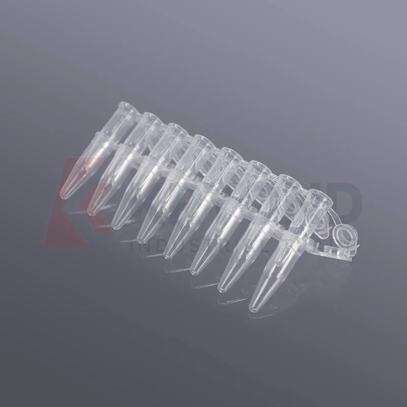 0.2ml PCR Tubes and Strips Eight Row with Flat Cover Connected Lid 120 Rows Carton PST-0208-AFT-C Original Product