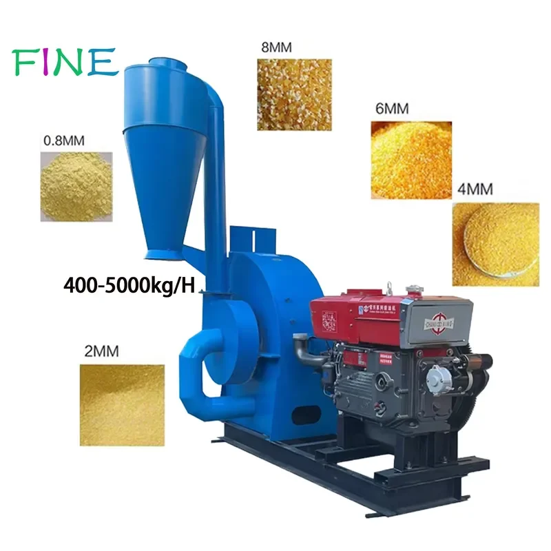 Farm Feeds 2-3T/H Chicken Feed Milling Machine Maize Grinding Hammer Mill Corn Grinding Machine Wheat Corn Hammer Mill for