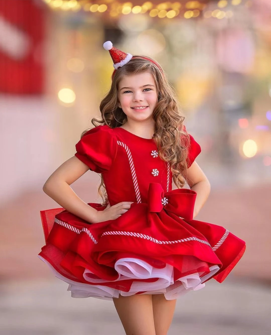 

0-12Y Baby Girl Red Vintage Turkish Princess Ball Gown Dress for Eid Birthday Casual