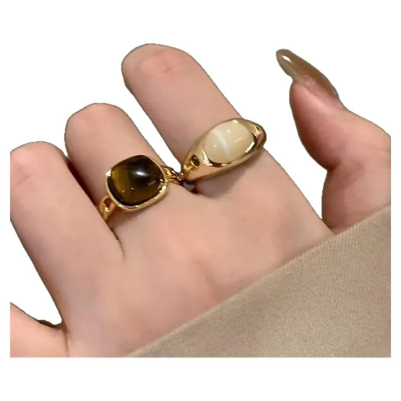 

Cat's Eye Stone Ring Niche Design High-End Retro Style Personality Jewelry for Index Finger Internet Celebrity Fashion Accessory