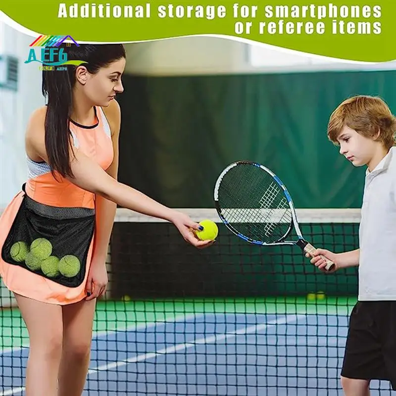 

AEF6-2 шт. Держатель для теннисных мячей, сумки-держатели для теннисных мячей Регулируемая сетчатая сумка для теннисных мячей Поясные набедренные сумки