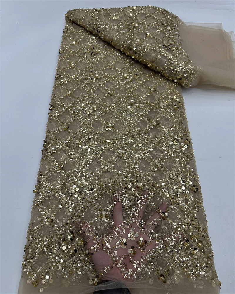 

Красное африканское кружево с пайетками и бисером 2025: высококачественная вышивка пайетками, французское нигерийское кружево для свадебного шитья