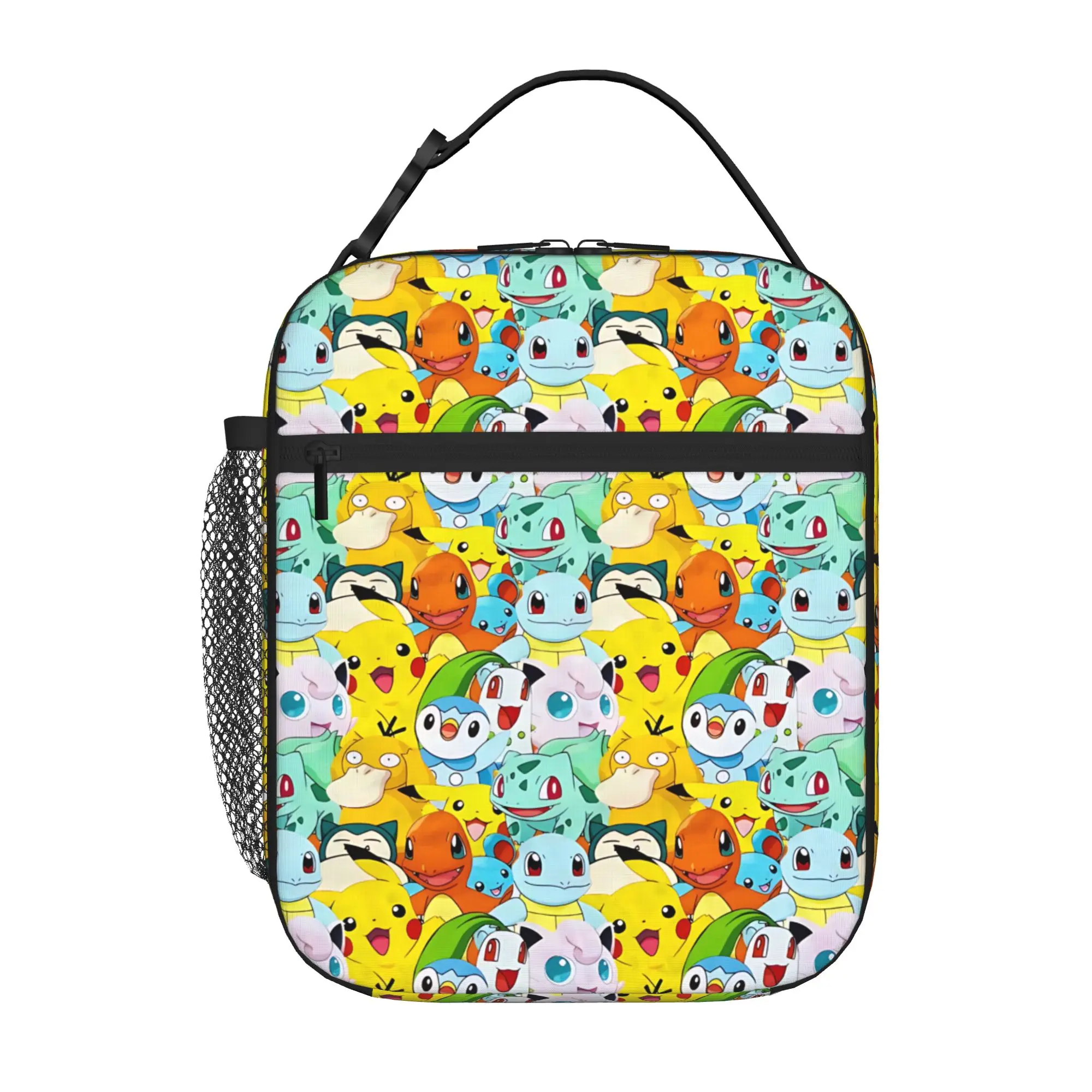 Cartoon Pokemon Theme Insulated Lunch Bag Meal Pack Rice Bag  bolsa Student Bento Lunch Handbag Insulation