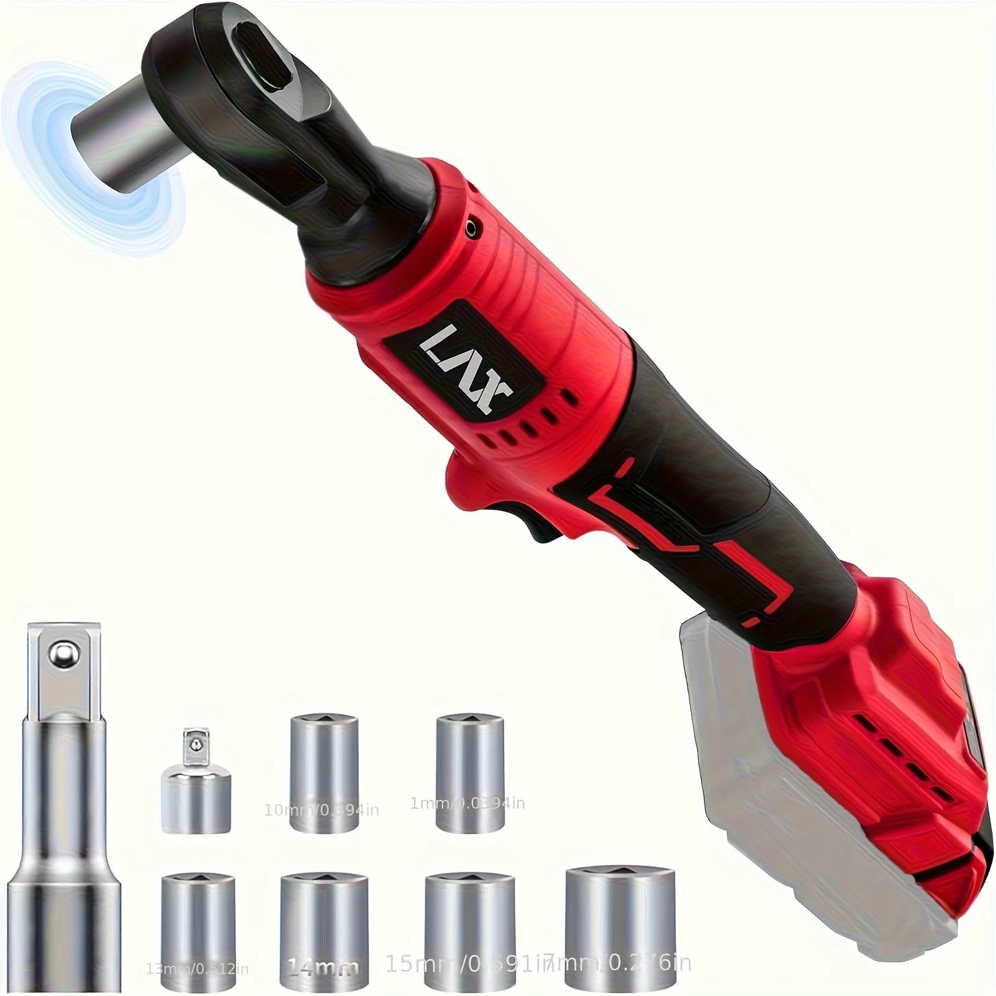 

3/8" Brushless Ratchet Wrench Set for 18V Battery, Electric Cordless Ratchet, 1/4" Adapter, 3" Extension Bar & 7 Sockets (Battery Not Include)