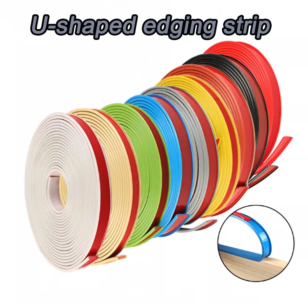 Width 9-40mm 1M U-Shaped Seal Strip Self-Adhesive TPE Edge Banding Sealing Tape For Furniture Cabinet Desk Edge Guard