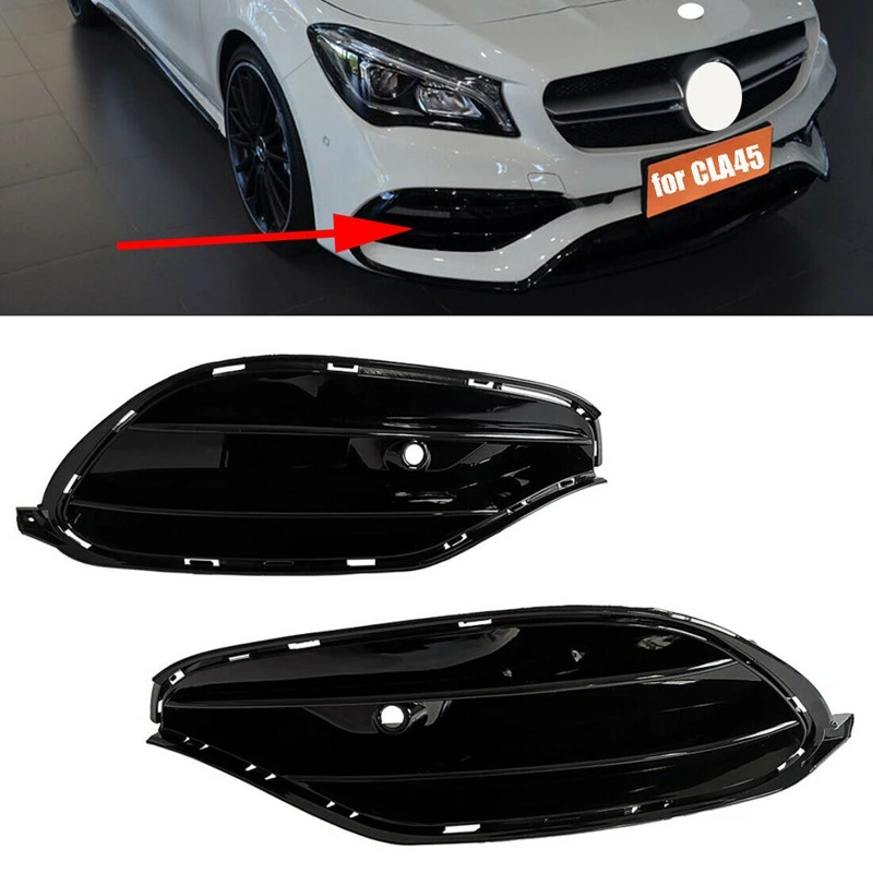 Car Front Bumper Grille Fog Light Cover Replace For Benz CLA W117 CLA 45 Sport 16-18