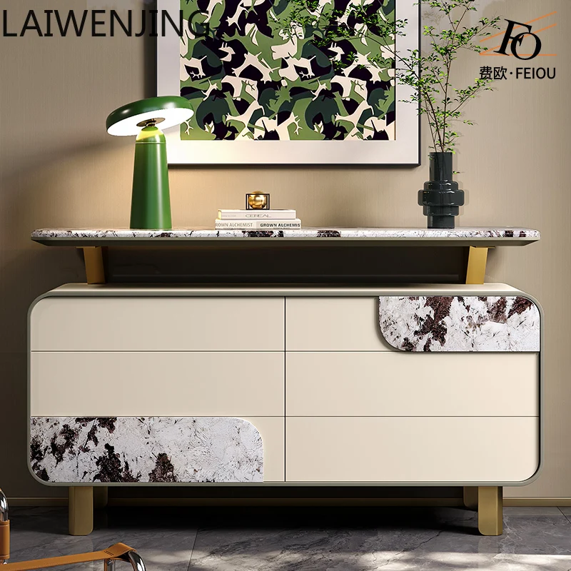 

SGF light luxury six-bucket side cabinet Italian fashion storage storage advanced entrance cabinet