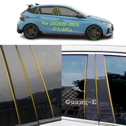 Car PC Material Pillar Post Cover Trim Door Window Molding Decoration Stickers Parts For Hyundai I20 2020 2021 2022 2023