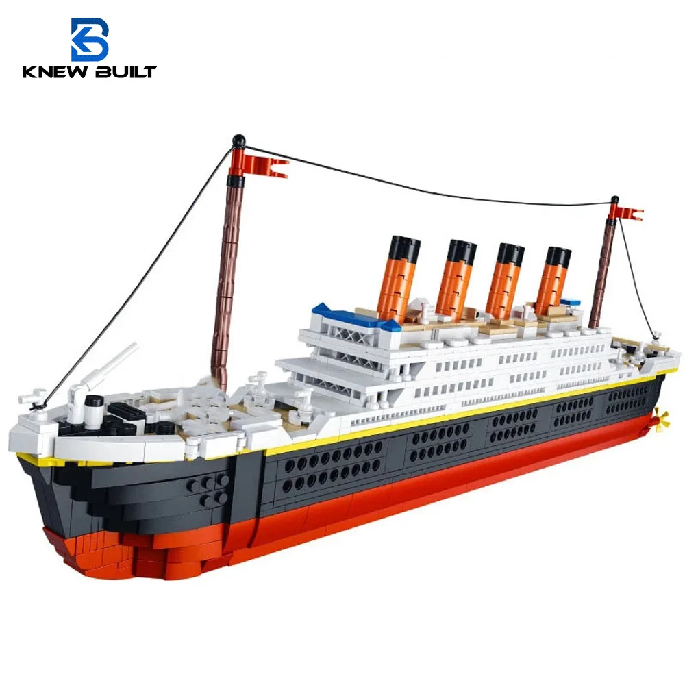 KNEW BUILT Titanic Cruise Ships Model Mini Building Blocks Toys Kits for Girls Gift Adult Assemble Brick Decoration with Dolls