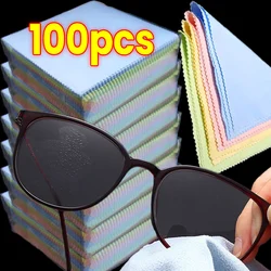 10-100pcs Glasses Clean Cloth Reusable Microfiber Anti-Fog Eyewear Glasses Wipes Cleaning Lens Clothes Fabric Wipes Accessories