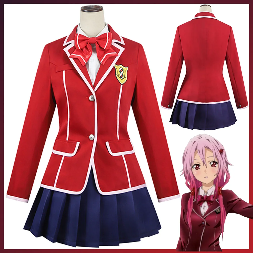 Anime Guilty Cosplay Crown Costume Disguise Yuzuriha Inori Cosplay Fantasy School Girl Uniform Cartoon Women Roleplay Outfits