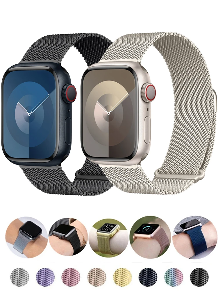 Magnetic loop Strap For Apple watch Band 44mm 40mm 45mm 41mm 49mm 42mm 38mm correa bracelet iWatch series 3 5 6 se 7 8 9 ultra 2