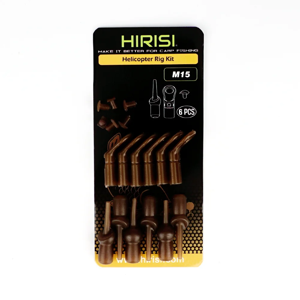 Hirisi 6Set Karpervissen Drop Off Run Ring Rubberen Kralen M15 Chod Helikopter Rigs Terminal Tackle Visaccessoires