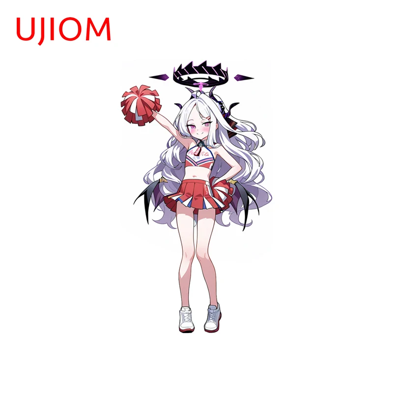 UJIOM Sorasaki Hina Cheerleader Wall Sticker Waterproof White Curly Hair Vinyl Decal Suitable for Game Room Bookcase Stickers