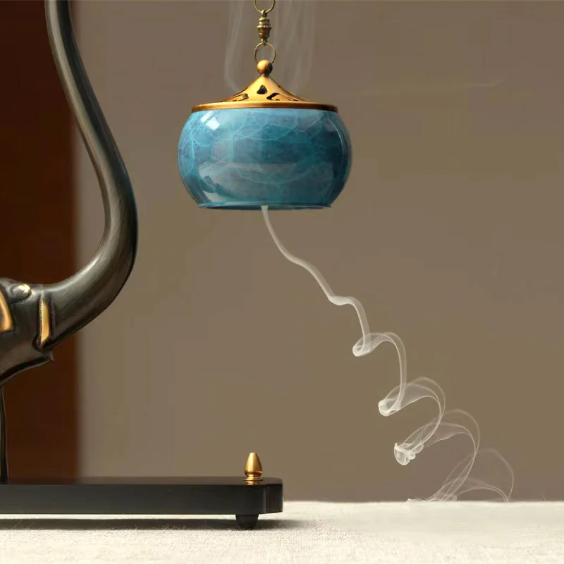 Pure Copper Hanging Incense Burner for Home Indoor Use, Hanging Coil Incense, Backflow Incense Burner, Tea Table Ornament