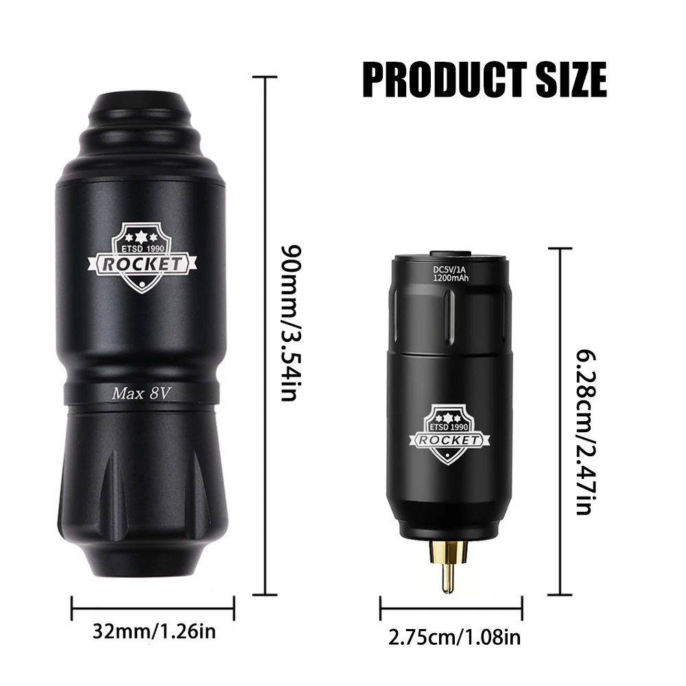مجموعة أدوات الوشم اللاسلكية، مجموعة أدوات الوشم الكاملة، قلم الوشم 10000 دورة في الدقيقة، مصدر طاقة الوشم اللاسلكي القابل لإعادة الشحن